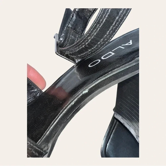 Women’s ALDO SQUARE HEEL‎ OPEN TOES HEELS SIZE 36(US 6) BLACK IN COLOR STRAPPY - Picture 15 of 16